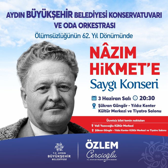 Nâzım Hikmet’e Saygı Konseri Düzenleniyor