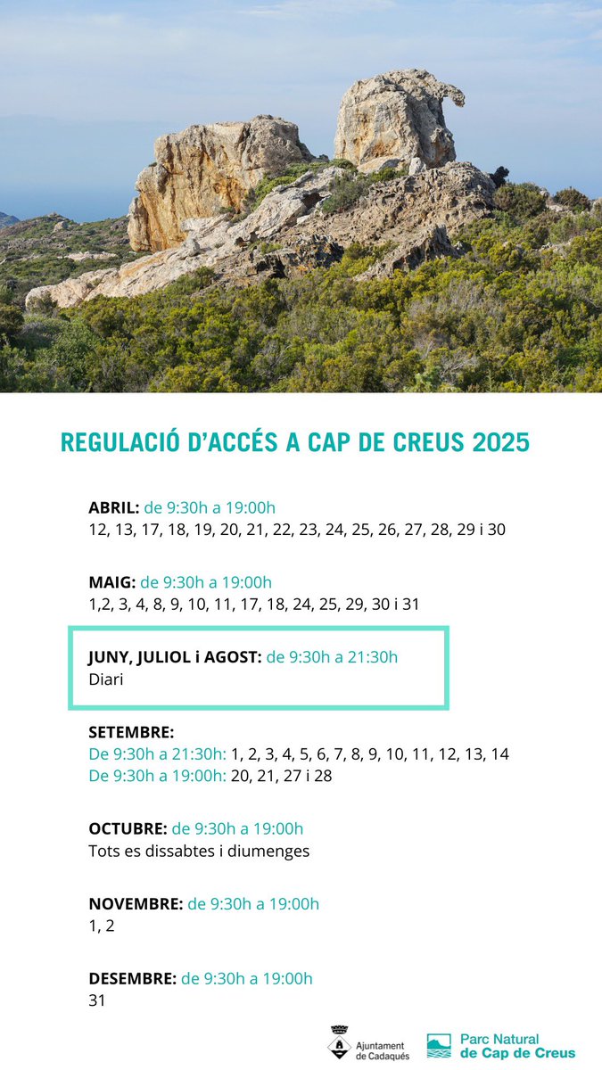 🚗 Comencen ses restriccions diàries a part de les 9:30h a les 21:30h

#aCadaqués #restriccions #parcnaturalcapdecreus