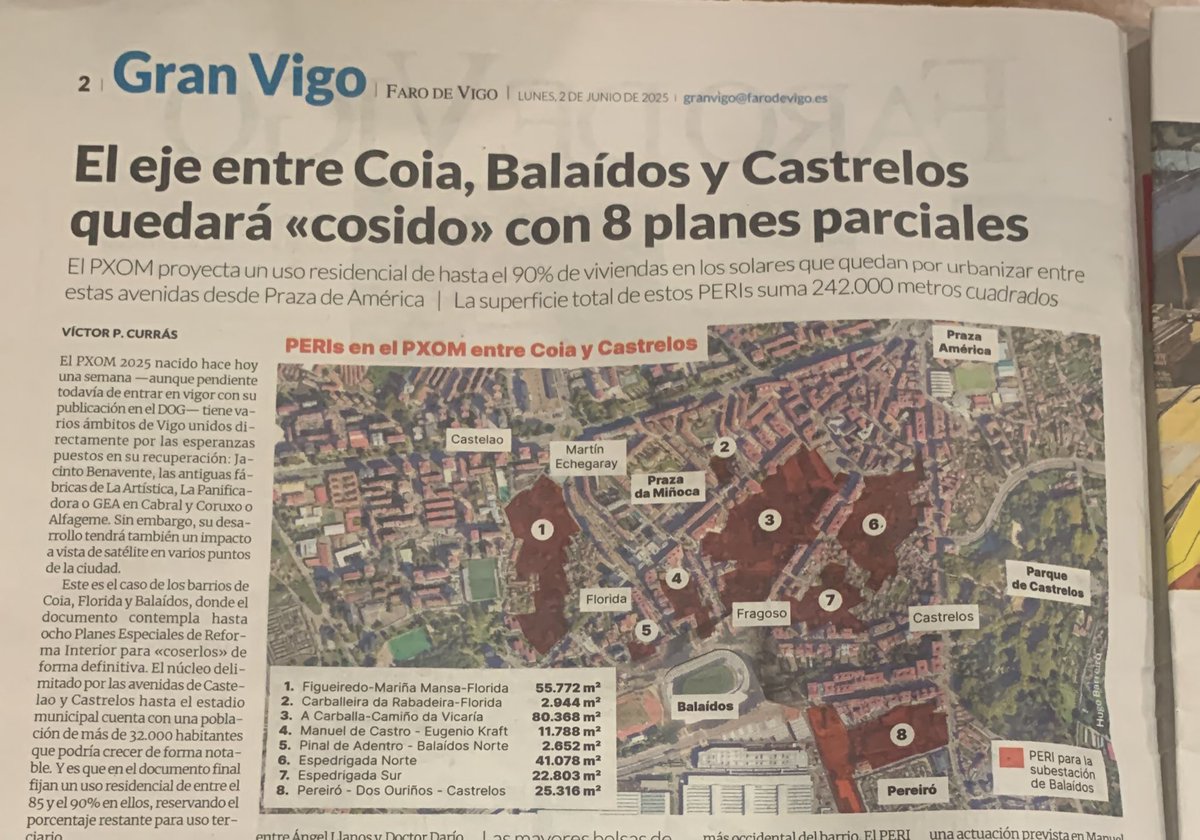 Genial idea: aprobar un PXOM sin ordenar nada. Más de 155 ámbitos esperando PERIs y planes parciales. ¿Resultado? Años de espera y ciudad paralizada. Pero oye, ¡brillante gestión urbanística! 👏🛑🏗️
Noticia : <a href="/Farodevigo/">Faro de Vigo</a>