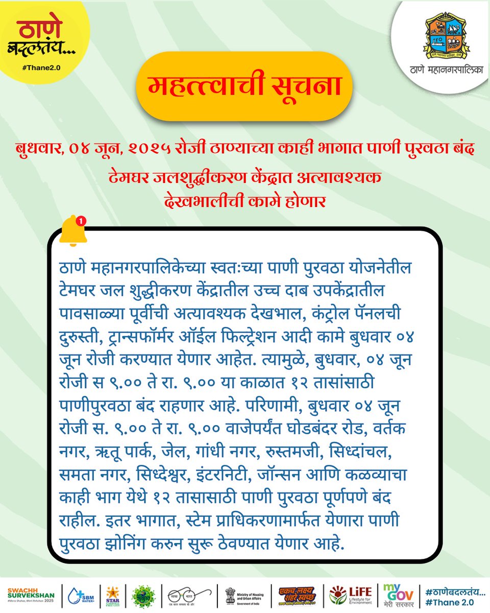 Thane Municipal Corporation - ठाणे महानगरपालिका tweet media
