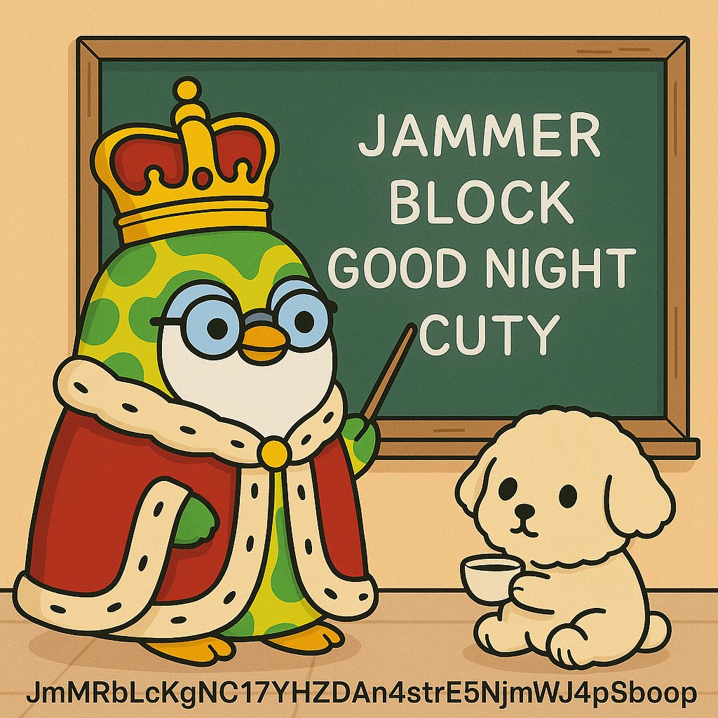 squatt_'s tweet photo. Teaching mnemonics to my cute pet BOOPA. 

Prevent getting scammed by fake tokens. This is the CA: Jammer Block Good Night Cuty

JmMRbLcKgNCu17yHZDAn4strE5NjmWJ4pCeJ7s7boop https://t.co/xb4hYW3La0