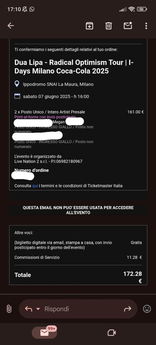 megan31_'s tweet photo. Vendo 2 biglietti per Dua Lipa posto unico all'ippodromo il 7 giugno al prezzo di 50 euro ciascuno #vendobiglietti #cercobiglietti #dualipa #RadicalOptimismTour https://t.co/FberjgDnTx