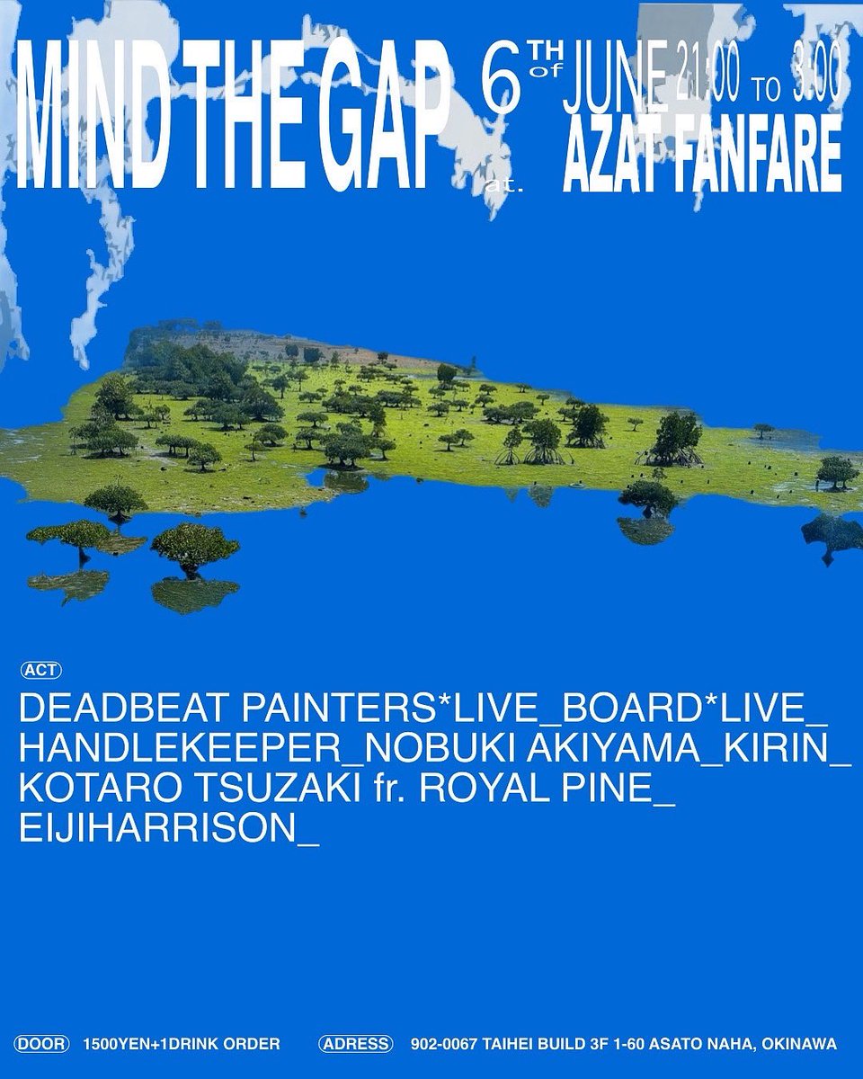 今週金曜　4年振りに現行音楽にフォーカスしたMIND THE GAPをやる事になりました。楽しむのもそうですが、お互い最近よく聞いてる音楽の話ししたりそういう場所になれたら最高です。お待ちしてます！