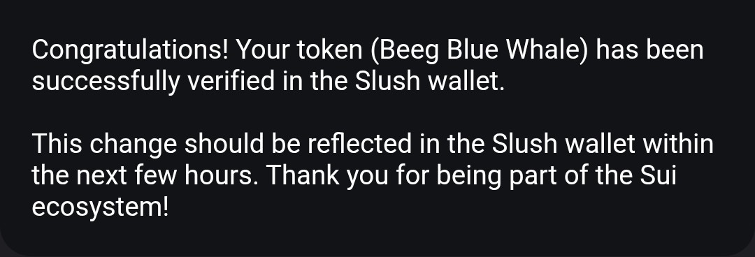 BeegBlue's tweet photo. $BEEG is officially verify in @SlushWallet 

Should celebrate soon 🥳 https://t.co/pd4tiNZkFx