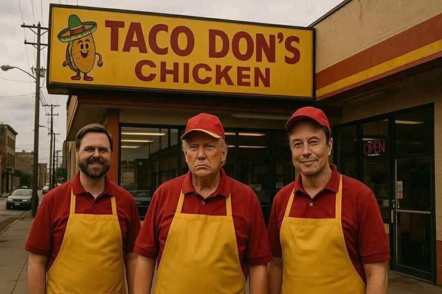 TACO Monday?
Why not?
TACO Don's is owned by the 3 biggest chickens in DC
The 3 COWARDS -when things get tough-they run away squawking
Thx to Tim, Joe, Cathy &amp; Adam for another fun show discussing them, Trump Regret &amp; so much more
timcorrimal.com/2025/06/episod…