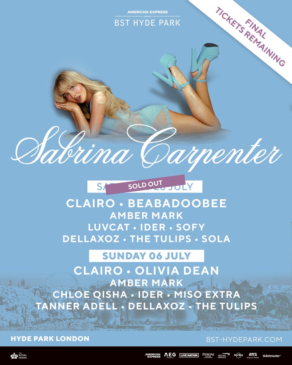 IDER (@weareider) on Twitter photo Screaming, crying, throwing up. See you at <a href="/BSTHydePark/">BST Hyde Park</a> bitches 💞 Sabrina Carpenter will also be there Screaming, crying, throwing up. See you at <a href="/BSTHydePark/">BST Hyde Park</a> bitches 💞 Sabrina Carpenter will also be there