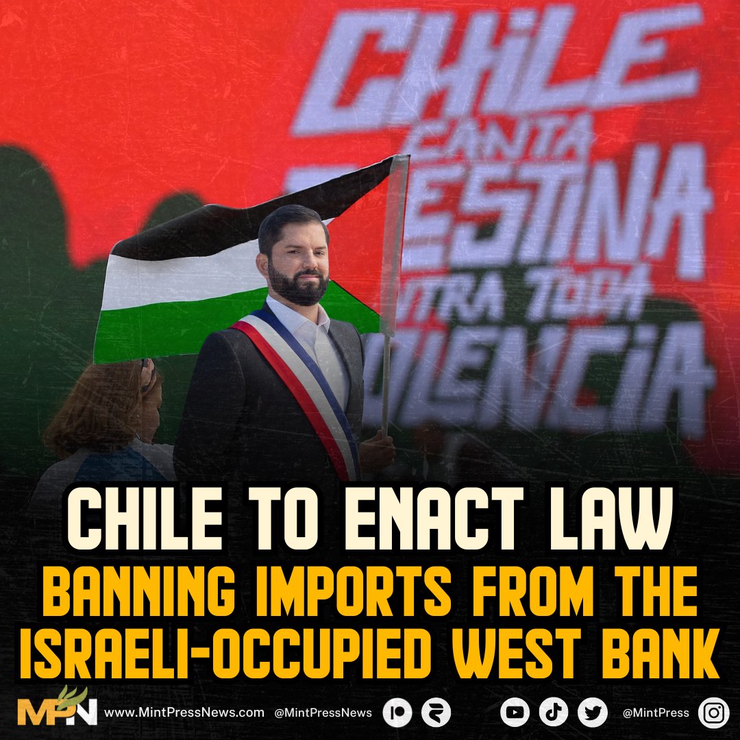 Chile to enact law banning imports from the Israeli-occupied West Bank

Chilean President Gabriel Boric is set to intensify pressure on Israel over their continued war on Gaza. Speaking before Congress in Valparaíso, Boric said he will enact a law to ban imports from Israel's