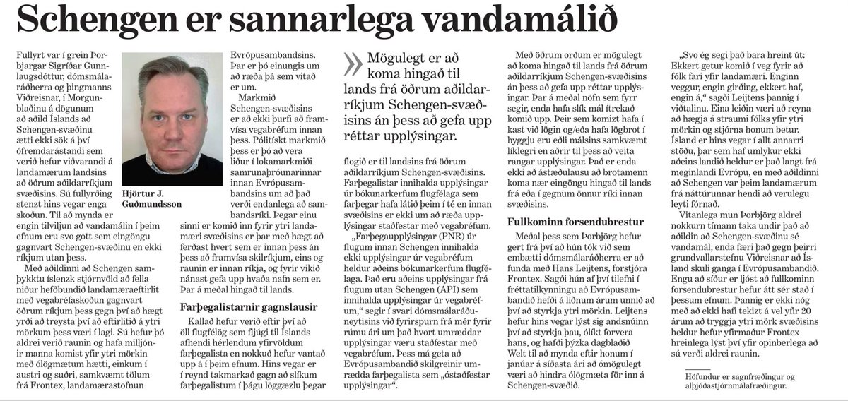 Ytri landamæri ESB hafa aldrei verið, og verða aldrei örugg að mati forstjóra landamæraeftirlits ESB. Þeir sem komast inn fyrir ytri landamæri ESB geta farið milli aðildarríkja ESB án þess að framvísa vegabréfi. Við þetta mætti bæta að ekkert ríki getur viðhaldið öflugu
