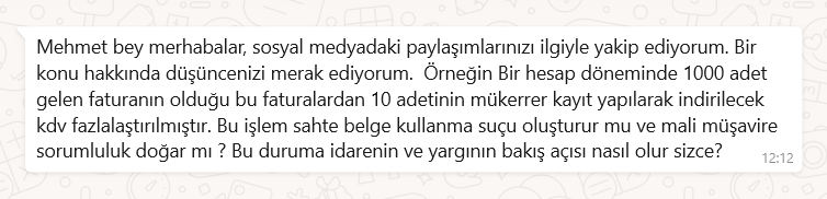 CEVAP:

Bu durum sahte fatura kullanma ya da kullanmaya iştirak kapsamında olmaz.

Muhasebe hilesi de olmaz. Çünkü hata yerine hile olduğunu söyleyebilmek için hatayı saf dışı bırakacak sağlam deliller lazımdır. Tek seferde intikal eden belgelerden 1/100 oranındaki mükerrer kayıt
