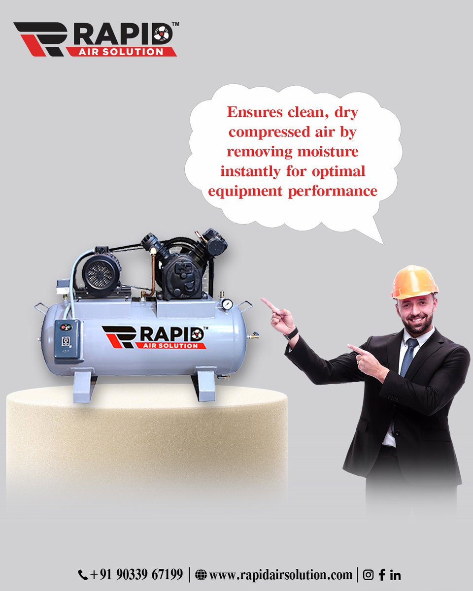 rapidairsol's tweet photo. Clean, dry air. Peak performance. 💨
Trust Rapid Air Compressors for reliable, industrial-grade efficiency.

🌐 https://t.co/rIMOkx3g8a
📞 +91 93270 08983

#RapidAirSolution #AirCompressor #CleanAirTech #IndustrialSolutions #CompressedAir #MadeInIndia #EngineeringPower https://t.co/mFmHcoNQ4z