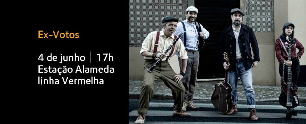 🎶 Música ao vivo na estação Alameda? Sim!
 
A estação transforma-se num palco para um concerto da banda Ex-Votos.
Passa por lá, faz uma pausa e aproveita a música ao longo da tua viagem 🚇
 
📍 Estação Alameda
📅 Quarta-feira, 4 de junho
🕠 17h00
 
#MetroLisboa #EstaçãoAlameda
