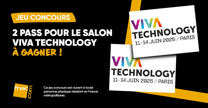 Fnac's tweet photo. 🎉 JEU CONCOURS | Gagne tes places pour VivaTech 2025 avec Fnac !

Fnac sera présente au plus grand event tech d’Europe🚀
🎟️ 2 places pour la journée grand public du 14 juin

👉 Pour participer : RT + Follow @Fnac
📅 Tirage le 09/06 – 5 gagnants https://t.co/AlAhlmtICV