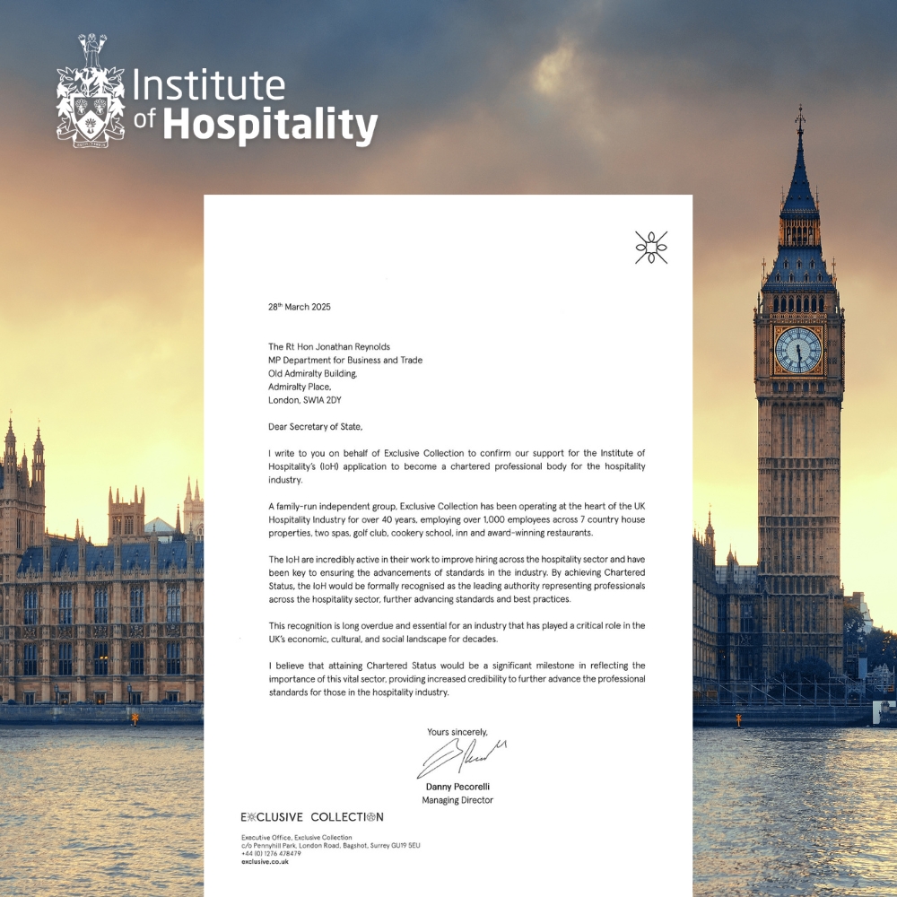 Institute of Hospitality (@ioh_online) on Twitter photo Thank you to <a href="/Exclusive_Hotel/">Exclusive Collection</a> for supporting our application for Chartered Status by sending a letter to the UK government's Secretary of State for Business and Trade.
We are incredibly grateful for your support.
#CharteredStatus #HospitalityFamily #SupportForChange <a href="/RBWR/">Robert Richardson FIH MI</a> Thank you to <a href="/Exclusive_Hotel/">Exclusive Collection</a> for supporting our application for Chartered Status by sending a letter to the UK government's Secretary of State for Business and Trade.
We are incredibly grateful for your support.
#CharteredStatus #HospitalityFamily #SupportForChange <a href="/RBWR/">Robert Richardson FIH MI</a>