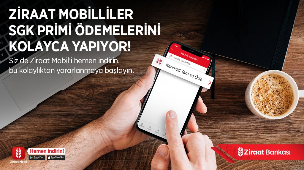 Ziraat Mobilliler SGK primi ödemelerini kolayca yapıyor!
Siz de Ziraat Mobil’i hemen indirin, bu kolaylıktan yararlanmaya başlayın. #ZiraatBankası #DijitalinKolayıZiraatte #ZiraatMobil