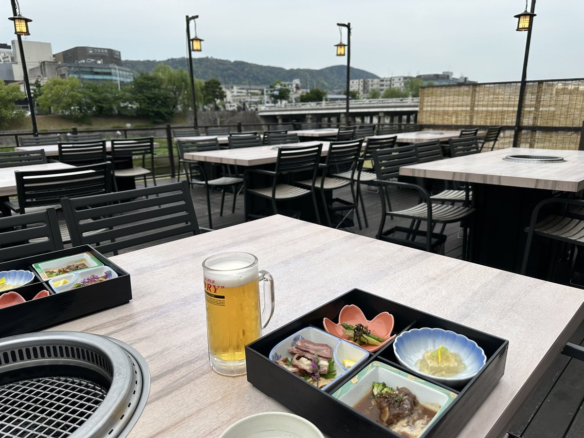 京都の気温27℃でビール旨い。