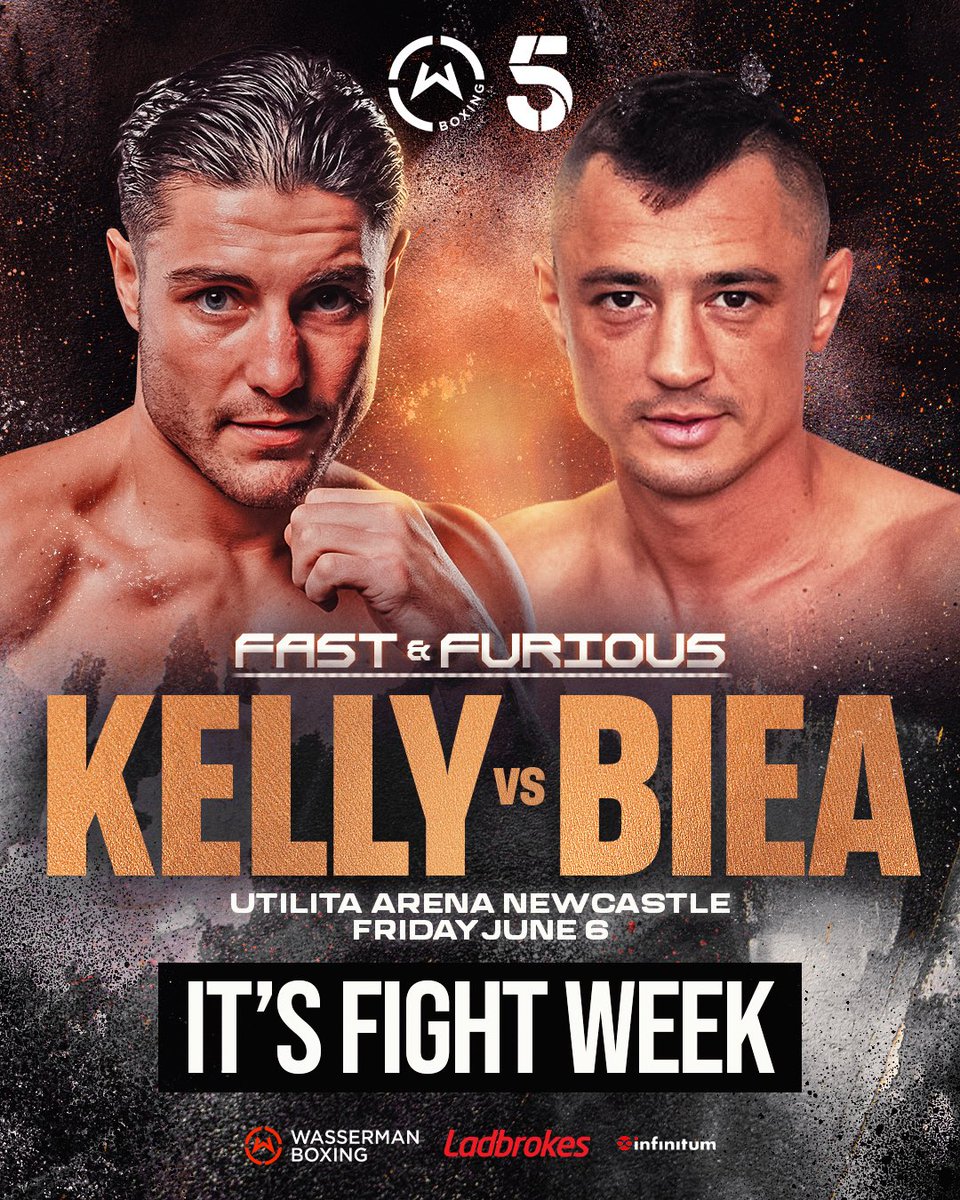 WassermanBoxing's tweet image. It’s 𝗙𝗜𝗚𝗛𝗧 𝗪𝗘𝗘𝗞 🚨

Fast and Furious is coming to Newcastle as @JOSHPBK and Flavius Biea go head to head, live on @Channel5Sport 💨😤

Remaining tickets ➡️ tinyurl.com/KellyVSBiea

@Ladbrokes | @SauerlandBros | @InfinitumEnt | #KellyBiea
