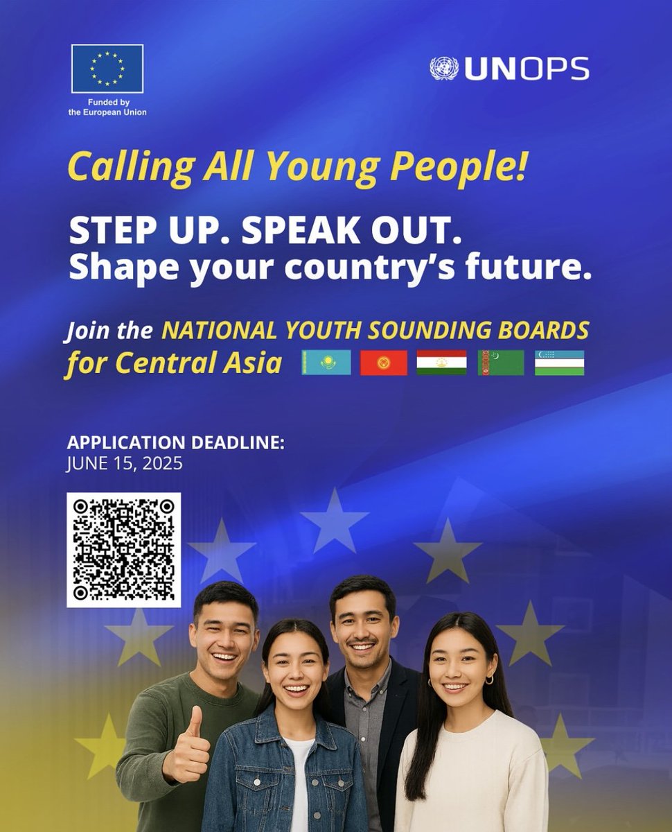 EU in Tajikistan (@euintajikistan) on Twitter photo Call for Youth Leaders in Central Asia!
The EU is inviting youth aged 18–30 from Central Asia 🇰🇿🇰🇬🇹🇯🇹🇲🇺🇿 to join the National Youth Sounding Boards! 🇪🇺🤝🌏
‼️Apply: bit.ly/45yhMmo
❗ Questions?: sema@humanrights.dk
#EU4Youth Call for Youth Leaders in Central Asia!
The EU is inviting youth aged 18–30 from Central Asia 🇰🇿🇰🇬🇹🇯🇹🇲🇺🇿 to join the National Youth Sounding Boards! 🇪🇺🤝🌏
‼️Apply: bit.ly/45yhMmo
❗ Questions?: sema@humanrights.dk
#EU4Youth