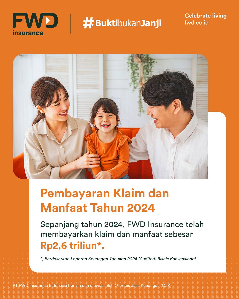 fwd_id's tweet photo. FWD Insurance Indonesia terus berkomitmen untuk melindungi dan telah membayarkan klaim senilai Rp2,6 triliun* sepanjang tahun 2024 khusus untuk nasabah individu.
Terima kasih telah memilih FWD Insurance sebagai perlindungan untukmu dan keluarga!
#BuktibukanJanji #FWDInsurance https://t.co/N7jTskr72A
