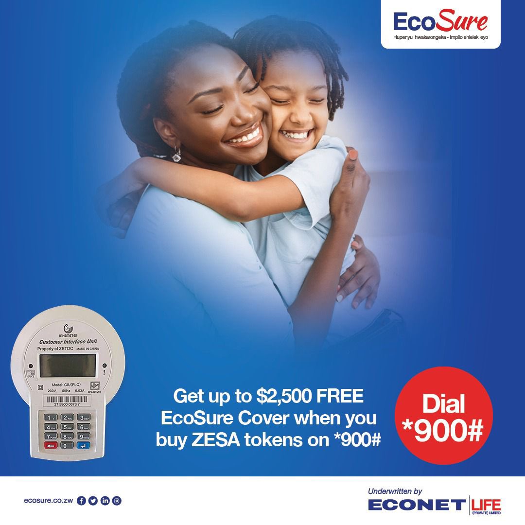It’s as simple as that! Buy your June ZESA tokens on *900# and get FREE EcoSure cover of up to US$2,500.

#NewMonth #ZESA
