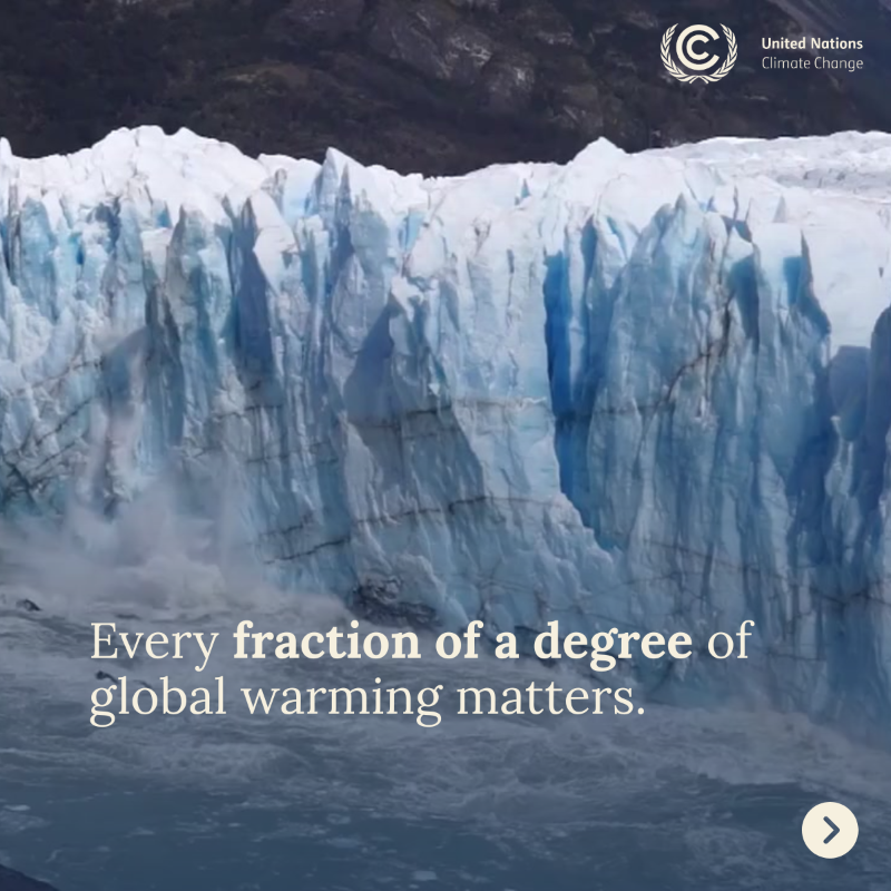 UNFCCC's tweet photo. The latest @‌WMO report warns that global temperatures will reach new extremes in the next five years.

The good news: Our long term temperature goals can still be achieved.

Ambitious climate action isn't optional. It's essential.