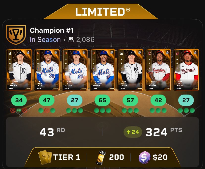 First cash reward of the <a href="/SorareMLB/">SorareMLB</a> season💰

#Sorare #SorareMLB