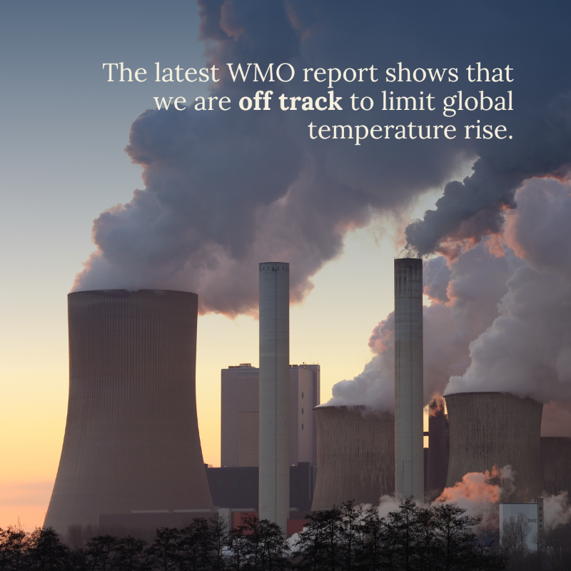 UNFCCC's tweet photo. The latest @‌WMO report warns that global temperatures will reach new extremes in the next five years.

The good news: Our long term temperature goals can still be achieved.

Ambitious climate action isn't optional. It's essential.