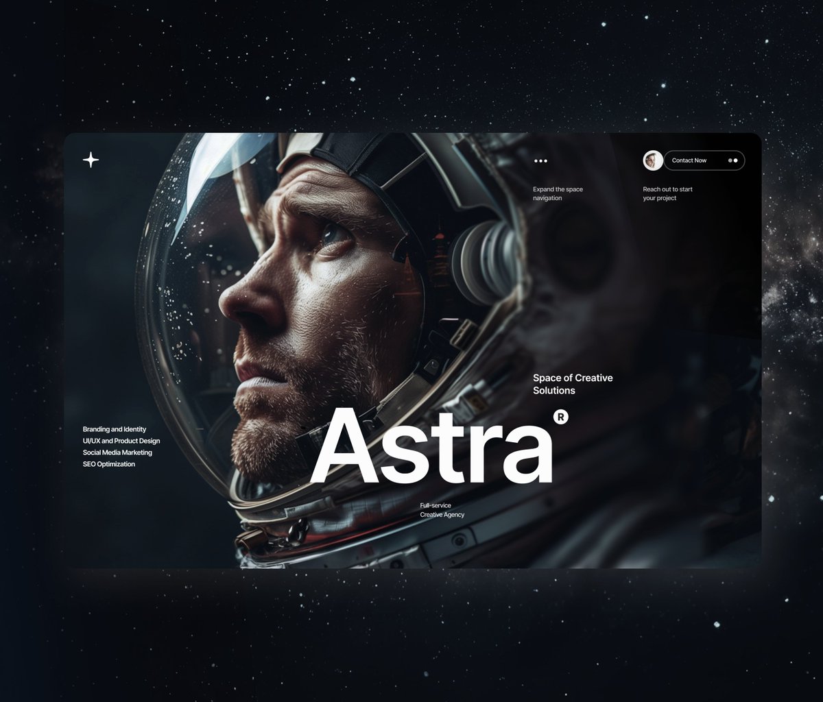 Astra <a href="/framer/">Framer</a> template - further hero section design exploration