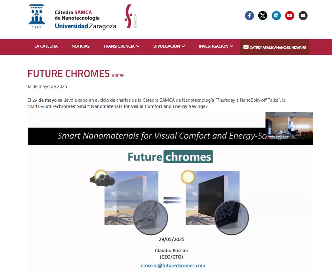 CatedraSAMCANa1's tweet photo. Ya está disponible la última Thursday´s NanoSpin-off Talks” con la empresa Futurechromes
⏯️ https://t.co/jXgUduWcxG https://t.co/7dbRGloK1o