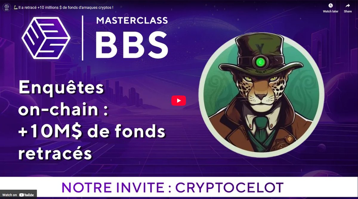 Ocelot (@crypt0celot) on Twitter photo Salut à tous. Merci à <a href="/BBSchool_/">Blockchain Business School</a> pour ce super article me concernant ! J'étais complètement passé à côté.
C'était un plaisir de passer sur leur live en interview, c'est un peu long mais je vous invite à regarder. J'y présente les différents outils que j'utilise (<a href="/bubblemaps/">Bubblemaps</a> , Salut à tous. Merci à <a href="/BBSchool_/">Blockchain Business School</a> pour ce super article me concernant ! J'étais complètement passé à côté.
C'était un plaisir de passer sur leur live en interview, c'est un peu long mais je vous invite à regarder. J'y présente les différents outils que j'utilise (<a href="/bubblemaps/">Bubblemaps</a> ,