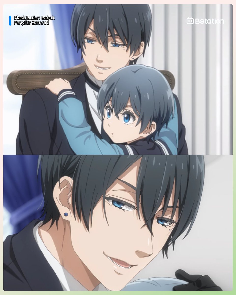 BstationID's tweet photo. 2 Tipe Penonton 'Black Butler: Babak Penyihir Zamrud Saat Ini:  
Tanaka-san OP BGT😮   Papanya Ciel Ganteng BGT😍 https://t.co/sTxzOwezio
