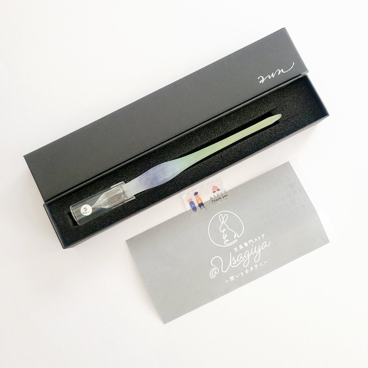 aun クロードモネ ガラスペン 睡蓮 中細 FM 大原美術館×うさぎや aun x