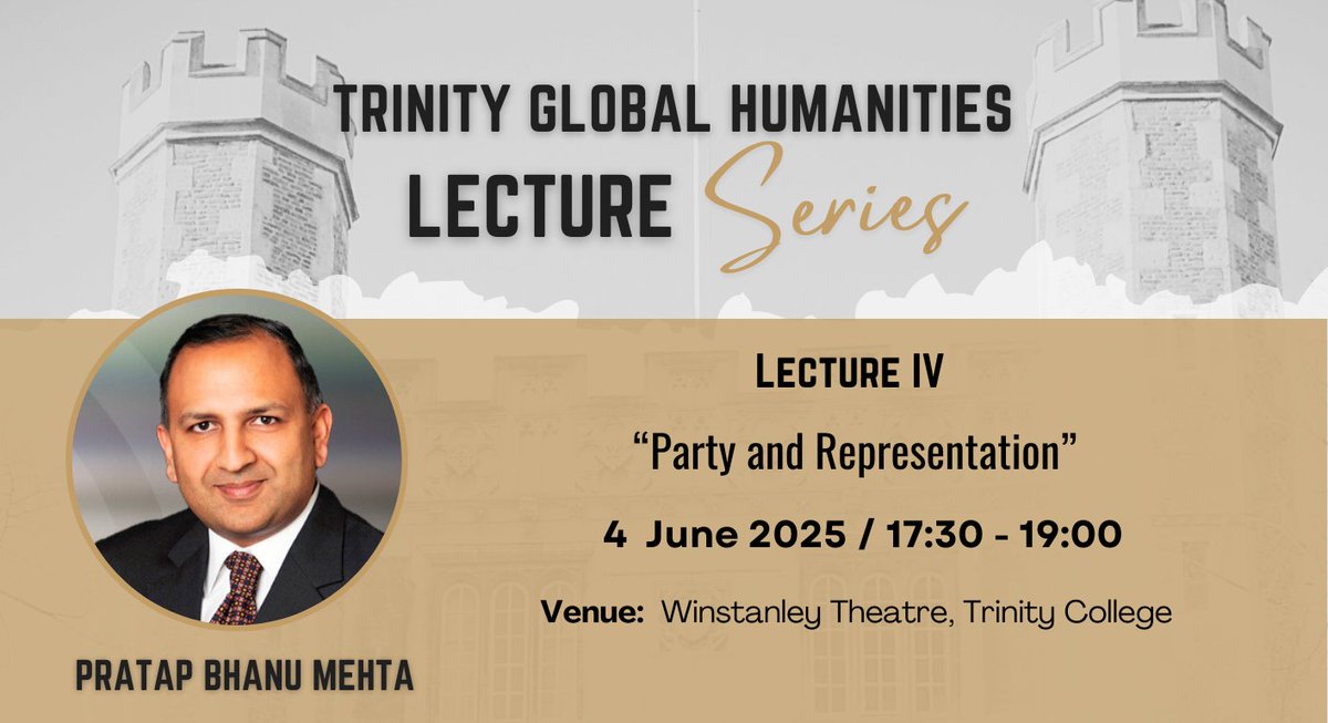 Global Humanities Network (GHN) (@glob_humanities) on Twitter photo "Our Unborn World: Global Political Thought in the Twentieth Century" Join us this Wednesday 4 June for the last lecture of this year's series with Prof Pratap Mehta,<a href="/pbmehta/">Pratap Bhanu Mehta</a> at <a href="/TrinCollCam/">Trinity College</a>. Register here: eventbrite.co.uk/e/party-and-re… "Our Unborn World: Global Political Thought in the Twentieth Century" Join us this Wednesday 4 June for the last lecture of this year's series with Prof Pratap Mehta,<a href="/pbmehta/">Pratap Bhanu Mehta</a> at <a href="/TrinCollCam/">Trinity College</a>. Register here: eventbrite.co.uk/e/party-and-re…