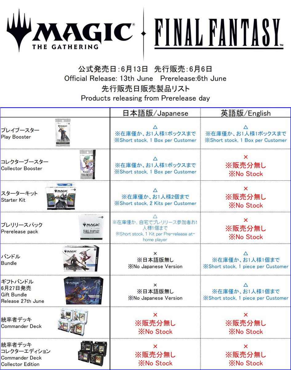商品情報】 公式発売日6月13日、先行販売日6月6日の「マジック：ザ