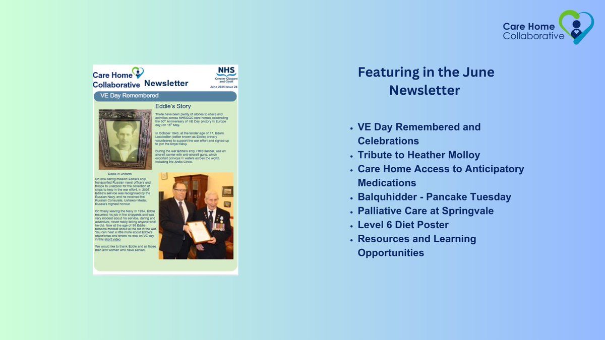 📢📢📢📢📢

The latest edition of the Care Home Collaborative Newsletter is available now!

Click on the link below to access 👇

nhsggc.scot/downloads/chc-…