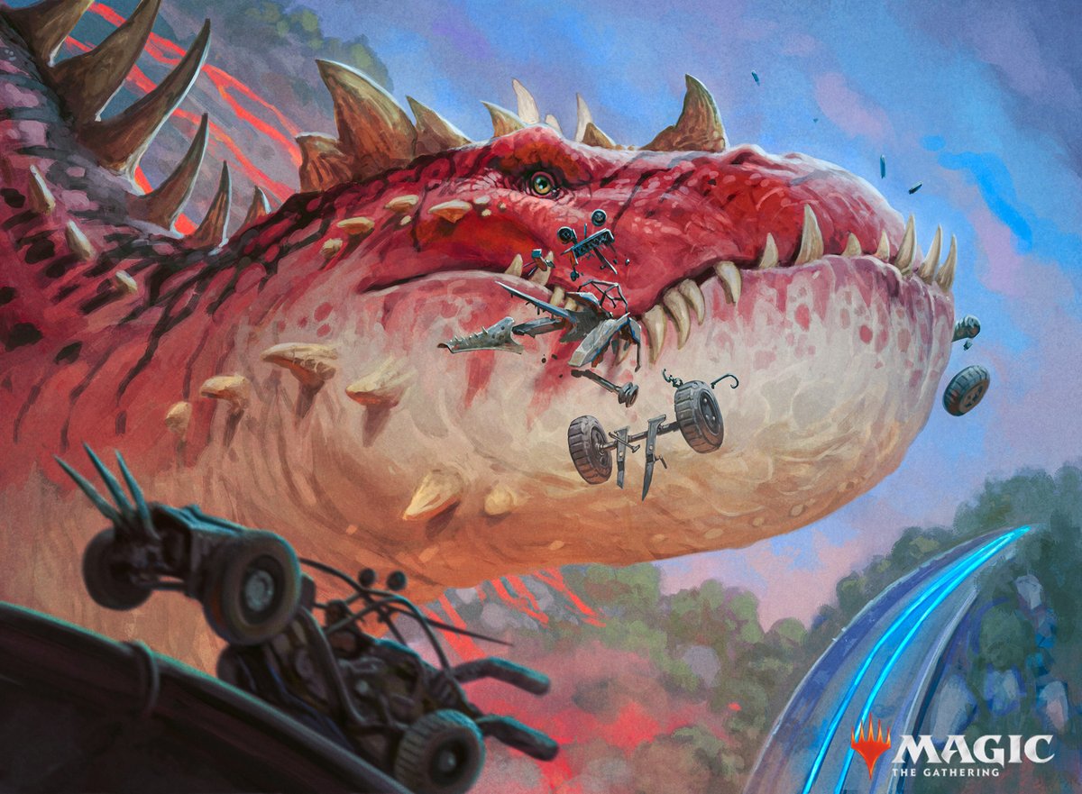 Chomping Mastasaur
AD: Sam Padilla
©Wizard of the Coast
#mtg #magicthegathering #aetherdrift #Alchemy