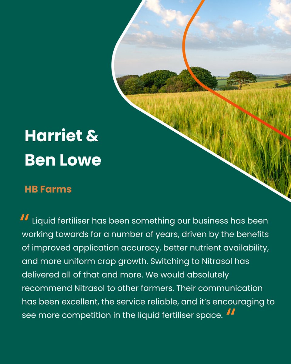 A lovely review from HB Farms seeing the benefits of clear liquid fertiliser🌿 

Thinking about making the switch? Check out our latest blog for more information:
 🔗 nitrasol.co.uk/switching-to-l…

#LiquidFertiliser #SustainableFarming #FarmingUK #Nitrasol