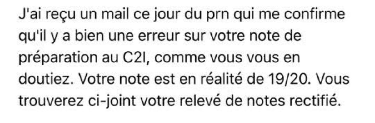Joyeux anniversaire à ce jour où mon 6,33 de moyenne est devenu un 19. (On notera aucune excuse du service.) 

Battez-vous toujours si vous avez un doute sur le résultat d’un examen.