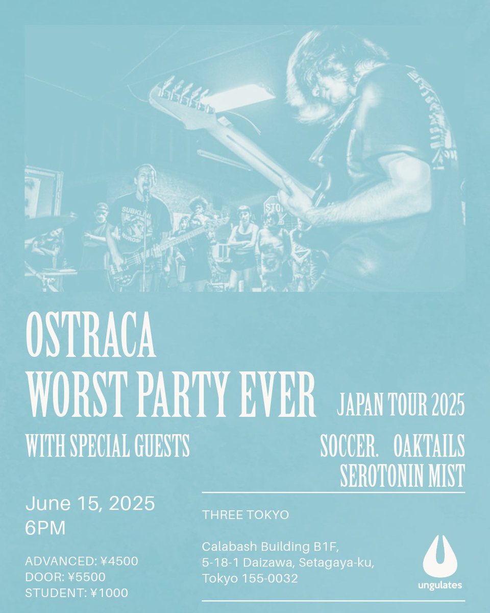 SerotoninMist's tweet image. 気づいたら2週間後 Ostracaはオールドスクールな激情ファンからニュースクールのskramzキッズまで見逃し厳禁的かつ会場狭めなので予約おすすめです!
6/15(日)下北沢THREE
OSTRACA
WORST PARTY EVER
SOCCER.
OAKTAILS
SEROTONIN MIST
6PM
ADV ¥4500 / STUDENT ¥1000
TICKET: t.livepocket.jp/t/ostracawpe