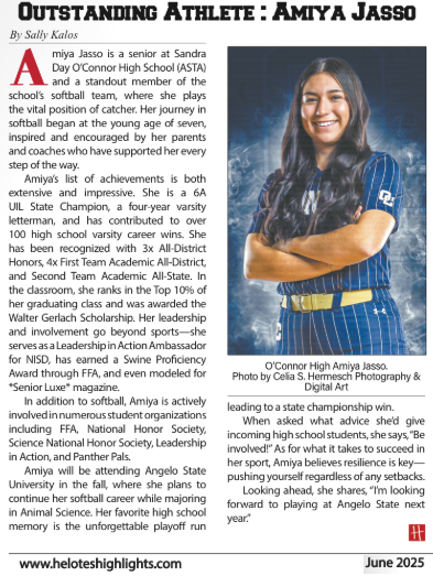 Impressive is an understatement.

Congratulations to Amiya on being named Helotes Highlights' Outstanding O'Connor Athlete of the Month!  #OCYouKnow 🥎