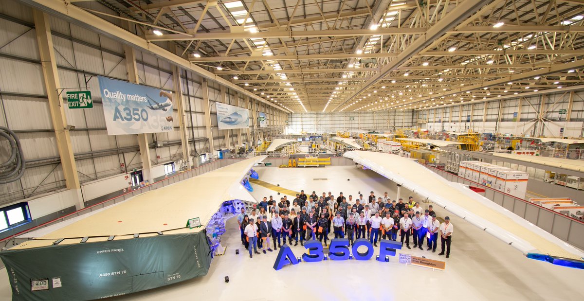 AirbusintheUK's tweet image. Major milestone at our #Airbus Broughton site, having completed our first ever #A350F wings!
Next step: En route to Bremen via our #Beluga!