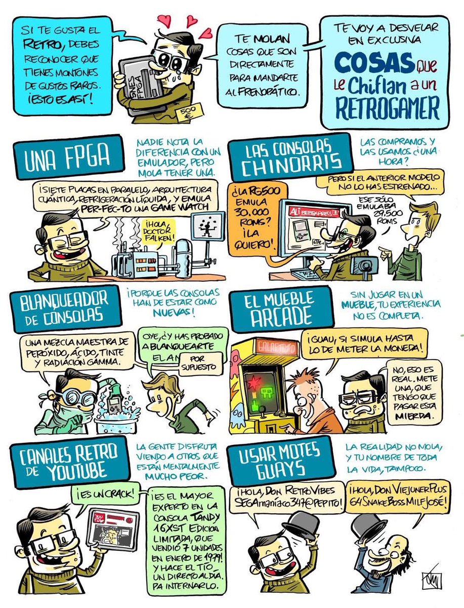 Si quieres aparecer en el próximo comic de #Retrogamer, dilo en este hilo y manda un privado! Al final del comic, habrá sus dedicatorias correspondientes. Tratará sobre escenas generacionales con nuestros hijos y lo que piensan del retro.