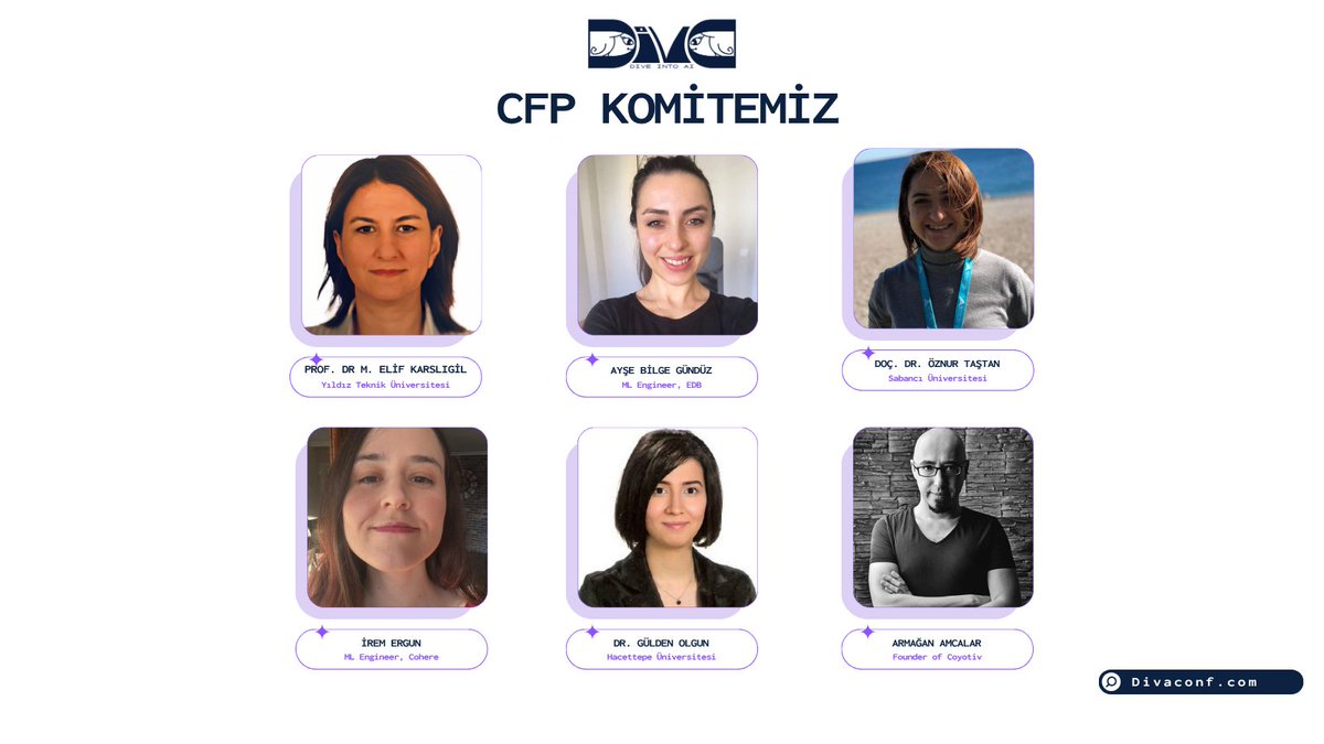 Konuşma başvurularınızı değerlendirecek kurul ile sizleri tanıştırmak isteriz! Uzman hocalarımız ve sektör liderleriyle en iyi standartlarda bir program hazırlamak için sabırsızlanıyoruz.Siz de şimdi hemen başvurun, konferansta sunum yapma şansı yakalayın!
2025.divaconf.com/cfp