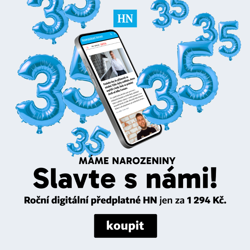 hospodarky's tweet photo. 💙 Slavíme narozeniny! A máme pro vás speciální slevu 35 % na předplatné. Děkujeme, že náš deník čtete už 35 let.