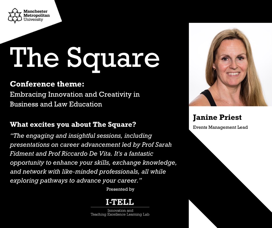 Meet Janine Priest, #TheSquare2025 Event Lead!
Sessions that empower, upskill &amp; inspire your next career move.
📍12 June | 9AM | Manchester Met
#ITELL