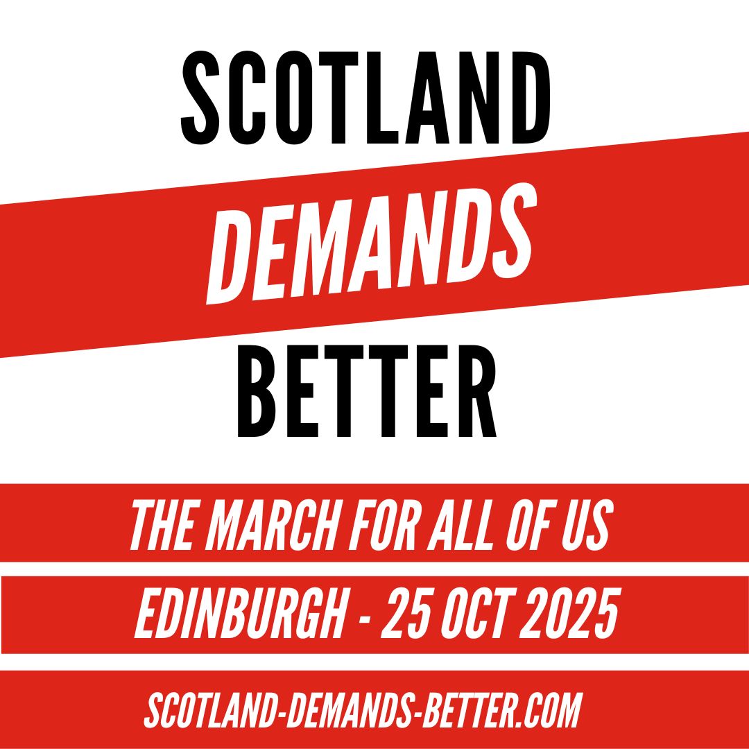 Change for the better happens when people stand together and demand it. #ScotlandDemandsBetter is a march and festival for all of us. On Sat 25 Oct, we'll come together and demand that politicians make the changes we need for a decent society.
scotland-demands-better.com