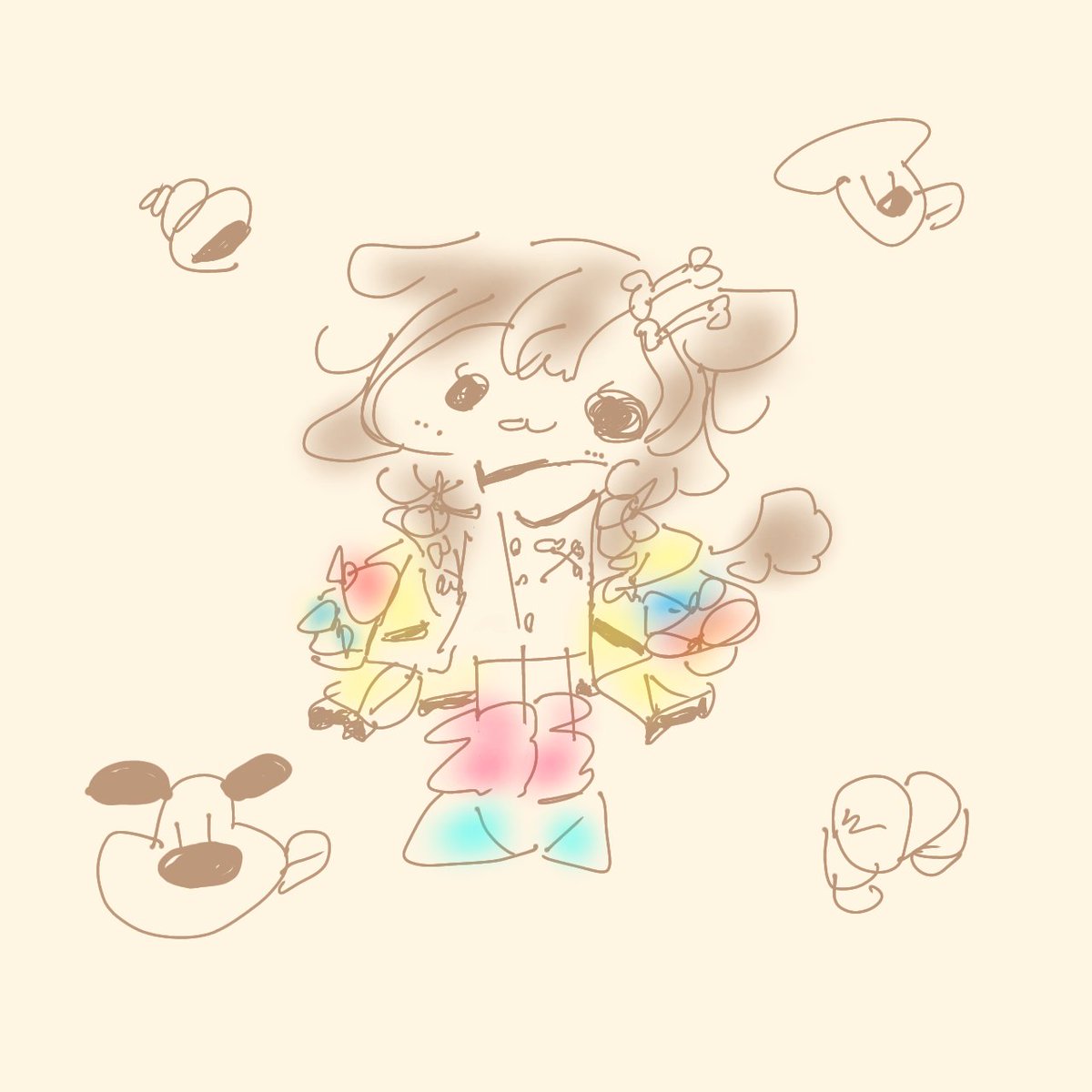 cham246's tweet image. デジタル絵むずすぎて泣いた