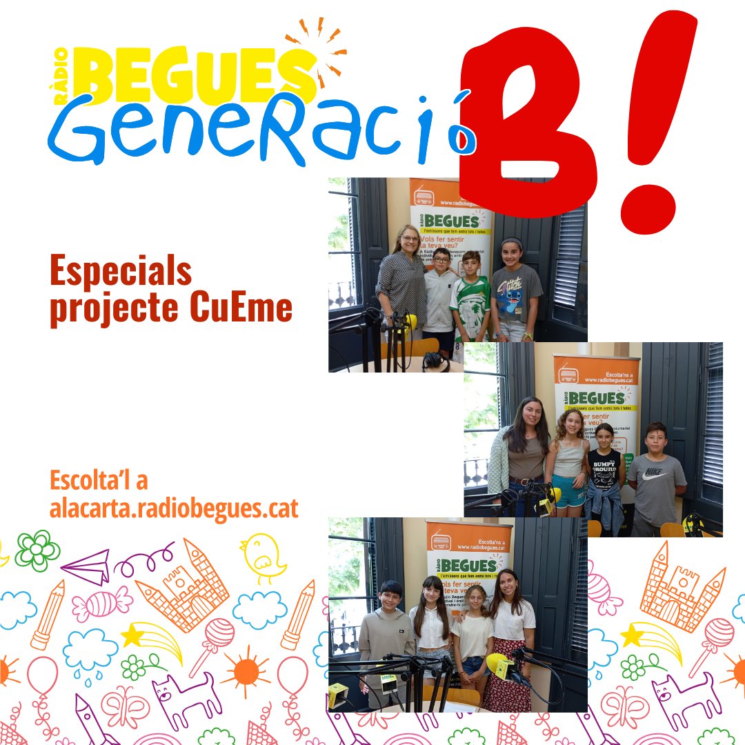 📻 Demà dimarts, 3 de juny, encetarem els especials del projecte CuEme de foment de la cultura emprenedora a l'escola. No et perdis les entrevistes a les 3 cooperatives escolars de #Begues d'enguany. El projecte culminarà el 9 de juny amb un mercat al passeig de l'Església.