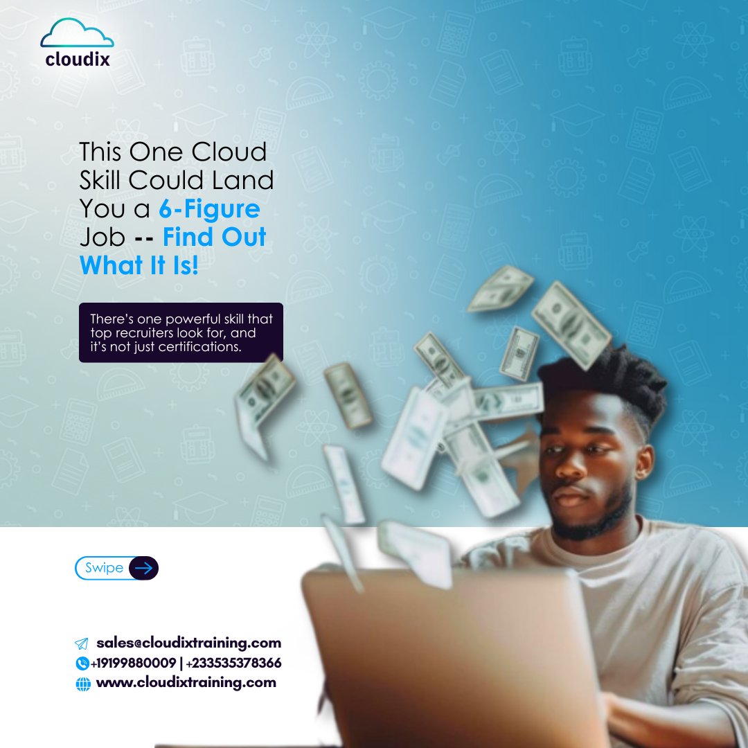 CloudixT's tweet photo. Unlock the skill that could transform your income and career. Start learning Cloud Architecture with Cloudix Training today!
#CloudCareers #AWS #Azure #Nutanix #TechJobs #6FigureCareer #AppiahStadium #ITJobs #KwakuManu #cloudixt https://t.co/S77lX9d1rz