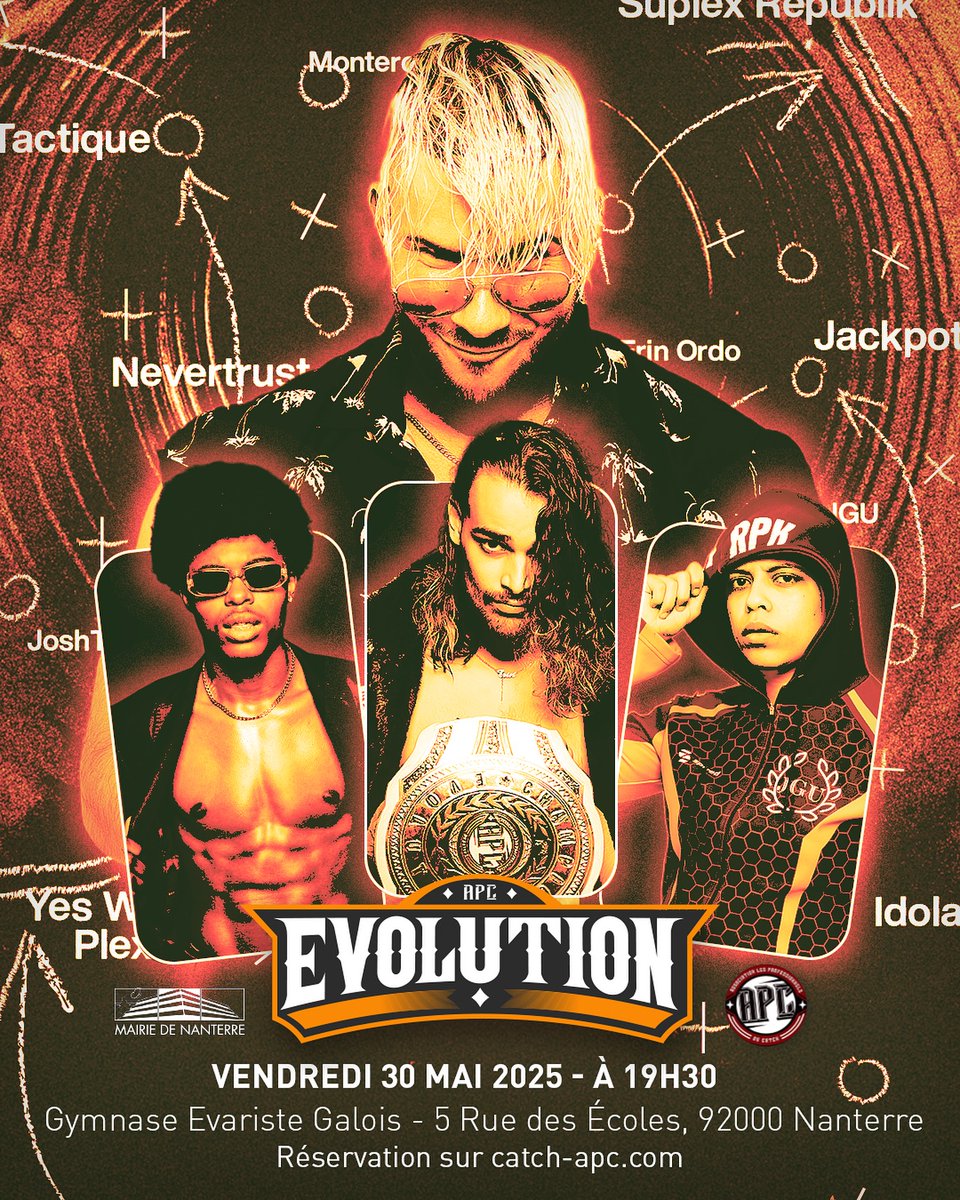 Résultat

APC Evolution

Tag Team Match
Suplex Republik (Cuma Bolat &amp; Zack Eriti) ont battu Starboyz (Jadon Carter &amp; Lio Jayce)

Griff a battu AD Leonis

Tag Team Match
Celine &amp; Talia Cruz ont battu Chahira &amp; Jazzy Parry

Four Way Match
Rocky J a battu Johnny Smash ,Lucharbitre