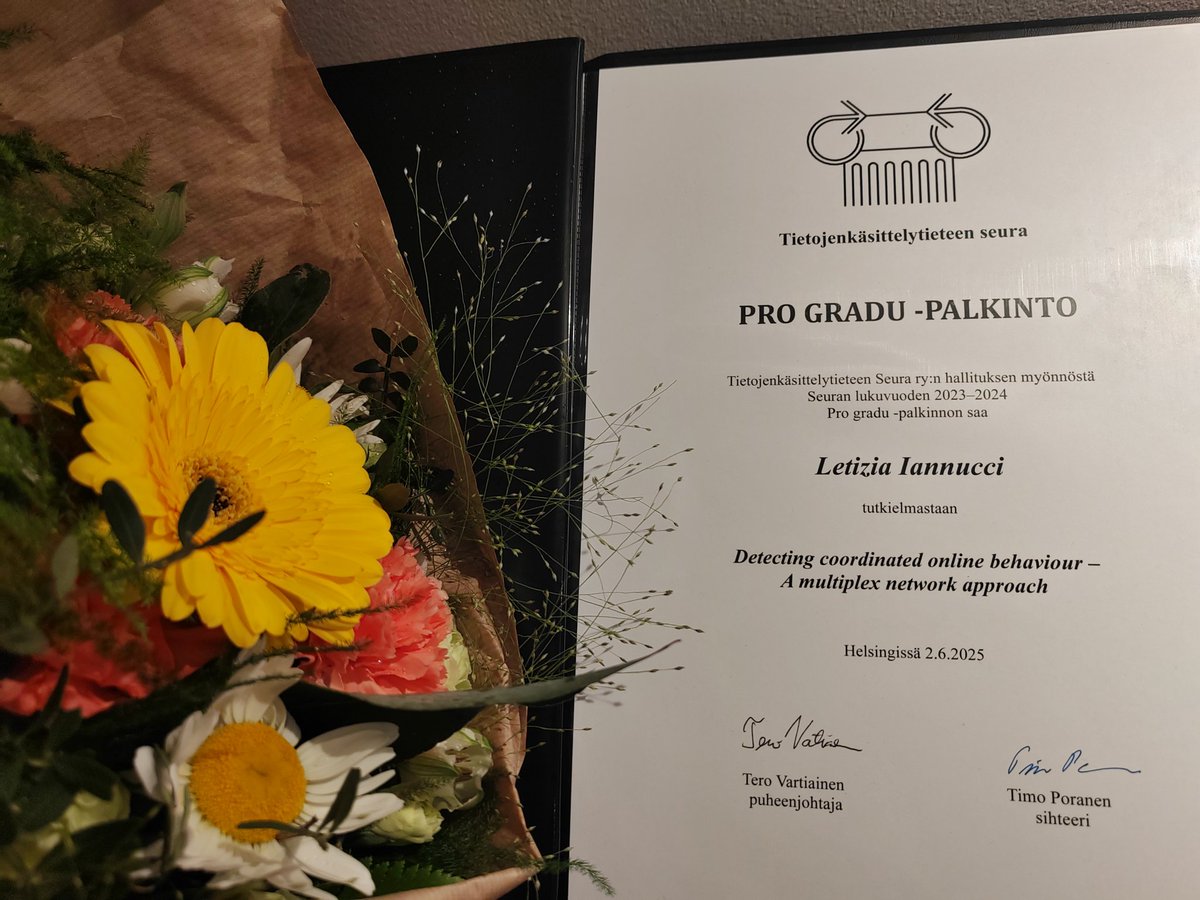 Letizia Iannucci (@leetiletizia) on Twitter photo 🏆 Honored and humbled by this recognition! Huge thanks to <a href="/bolozna/">Mikko Kivelä</a> and <a href="/AntonisMatakos/">Antonis Matakos</a> for their guidance and support. Excited to keep building on these ideas and push them further 📚 🏆 Honored and humbled by this recognition! Huge thanks to <a href="/bolozna/">Mikko Kivelä</a> and <a href="/AntonisMatakos/">Antonis Matakos</a> for their guidance and support. Excited to keep building on these ideas and push them further 📚